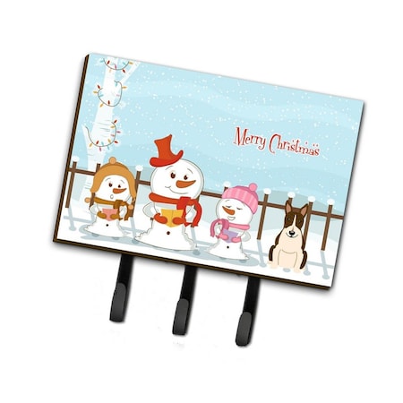 Carolines Treasures Merry Christmas Carolers Bull Terrier Dark Brindle Leash or Key Holder BB2467TH68